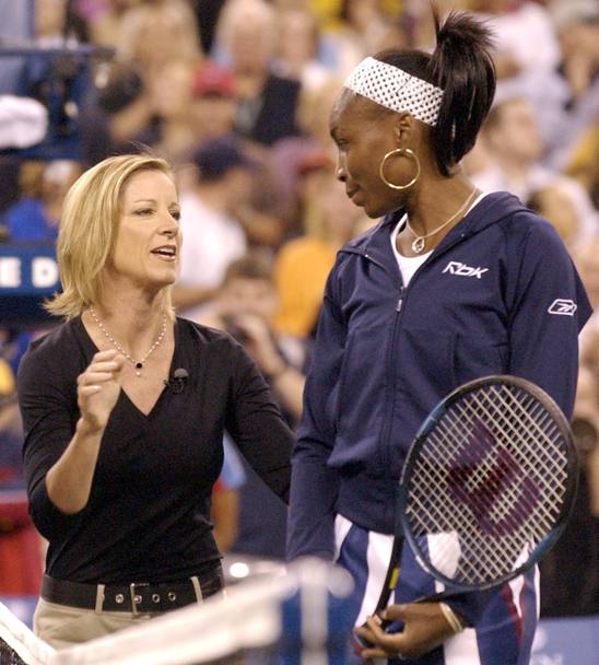Con Venus Williams prima della finale degli Us Open nel 2002 (Ap)